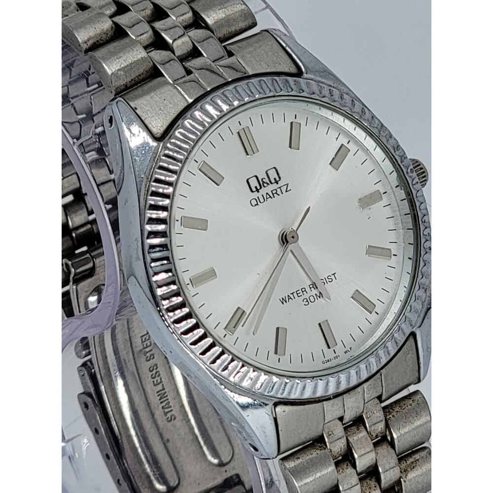 Vintage Men's Dress Watch Q&Q Japan Quartz Branded Watch 1980 Rare